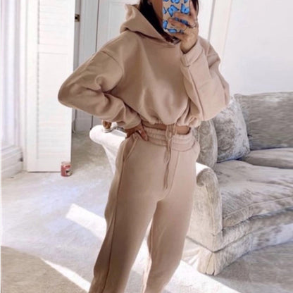 Jogging Suits For Women 2 Piece Sweatsuits Tracksuits Sexy Long Sleeve HoodieCasual Fitness Sportswear - MORCLEY