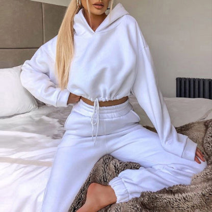Jogging Suits For Women 2 Piece Sweatsuits Tracksuits Sexy Long Sleeve HoodieCasual Fitness Sportswear - MORCLEY