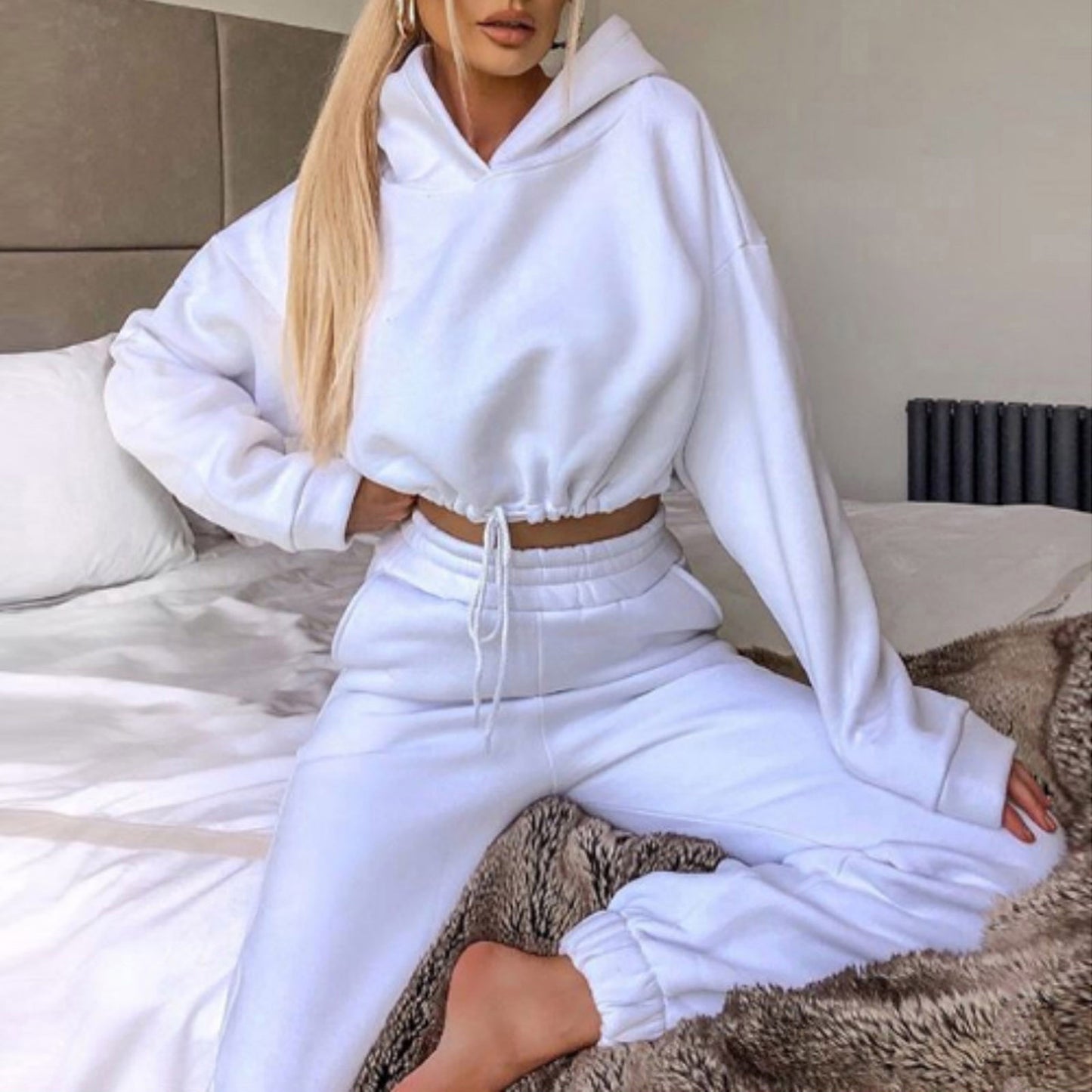 Jogging Suits For Women 2 Piece Sweatsuits Tracksuits Sexy Long Sleeve HoodieCasual Fitness Sportswear - MORCLEY