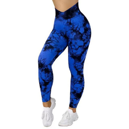 Seamless Tie Dye Leggings Women Yoga Pants Push Up Sport Fitness Running Gym Leggings - MORCLEY