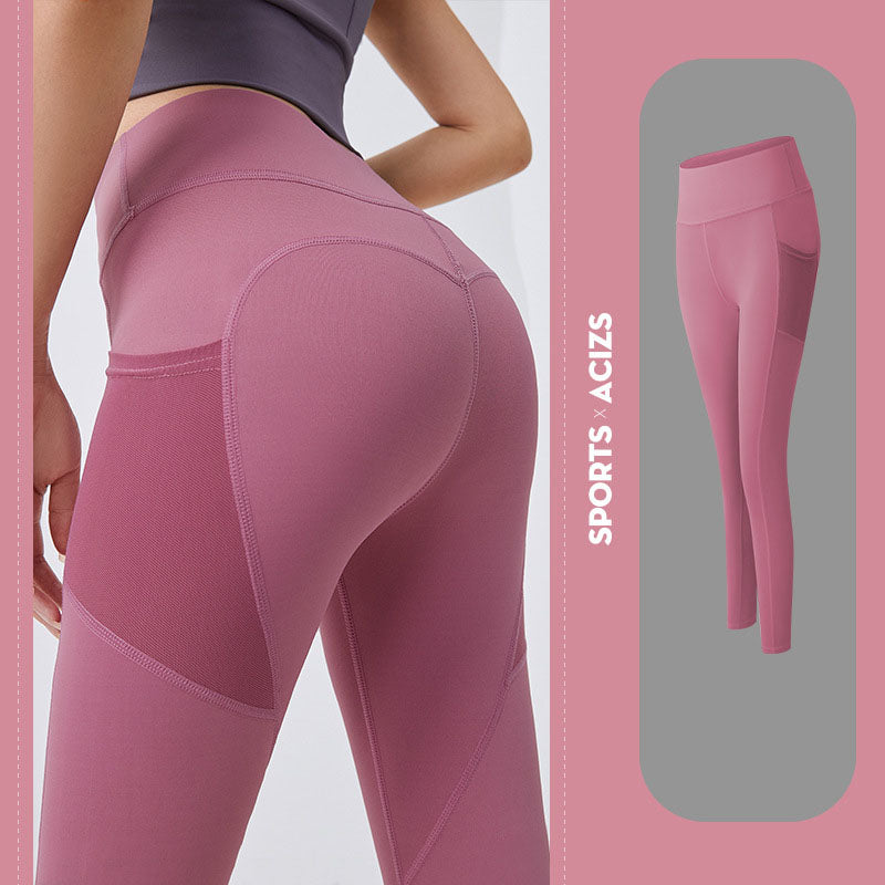 Yoga Pants Women With Pocket Leggings Sport Girl Gym Leggings Women Tummy Control Jogging Tights Female Fitness Pants - MORCLEY