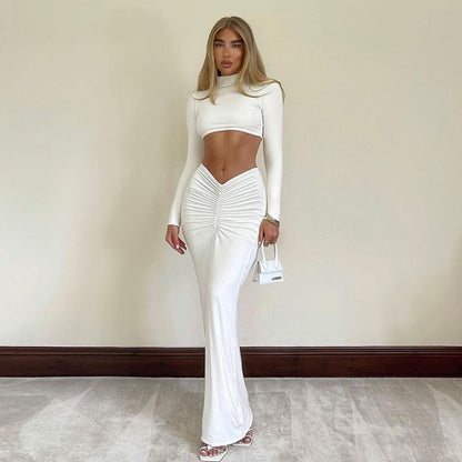 Elegant White 2 Piece Dress Set - MORCLEY