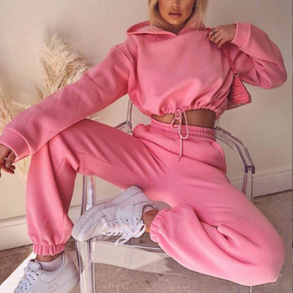 Jogging Suits For Women 2 Piece Sweatsuits Tracksuits Sexy Long Sleeve HoodieCasual Fitness Sportswear - MORCLEY