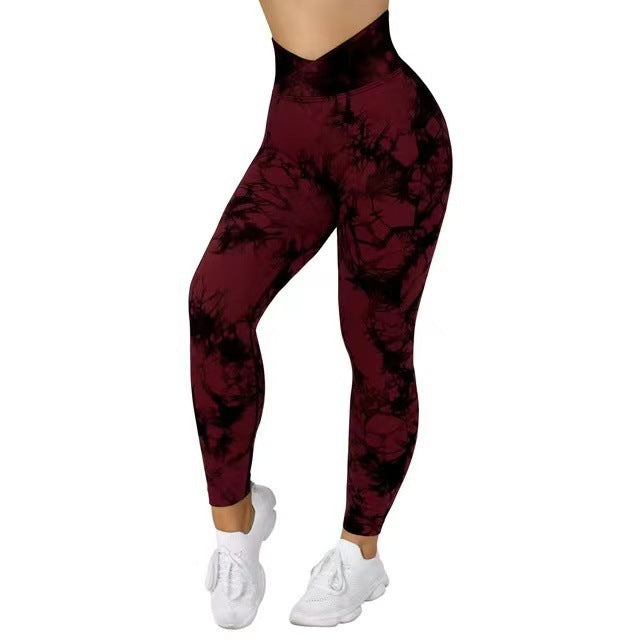Seamless Tie Dye Leggings Women Yoga Pants Push Up Sport Fitness Running Gym Leggings - MORCLEY