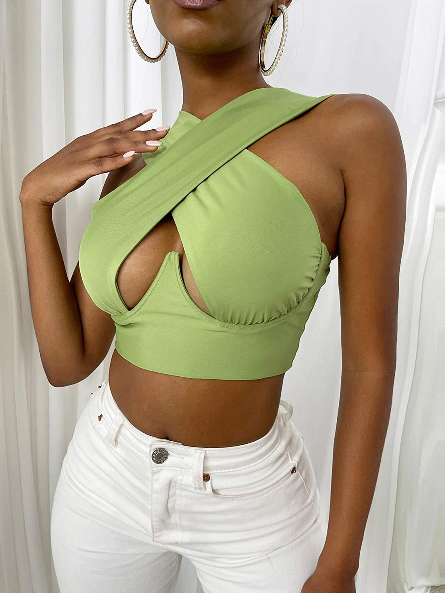 Women's Criss Cross Tank Tops - MORCLEY