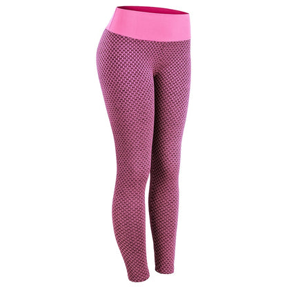 CHRLEISURE Grid Tights Yoga Pants Women Seamless High Waist Leggings Breathable Gym Fitness Push Up Clothing Girl Yoga Pant - MORCLEY