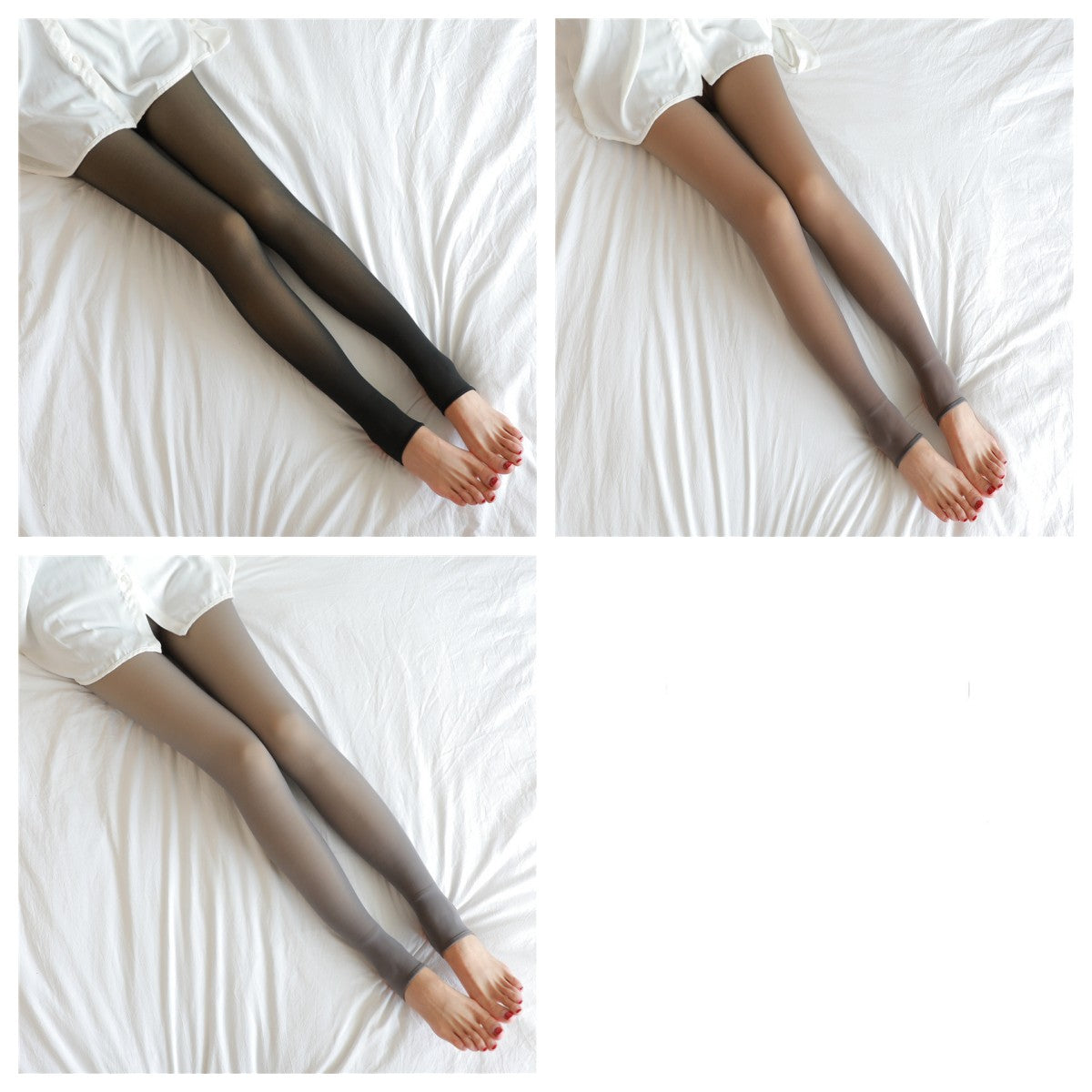 Fake Translucent Plus Size Leggings Fleece Lined Tights Fall And Winter Warm Fleece Pantyhose Women Fleece Lined Pantyhose Thermal Winter Tights - MORCLEY