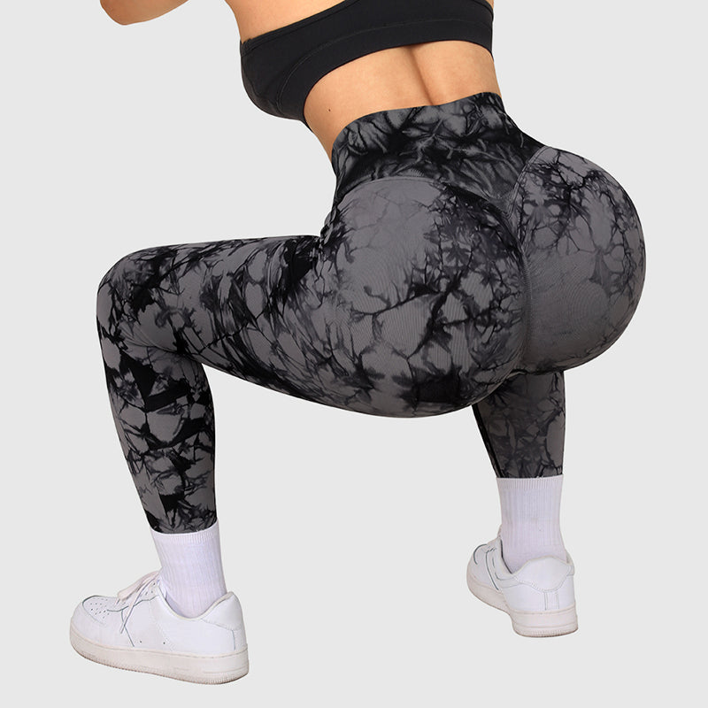 Seamless Tie Dye Leggings Women Yoga Pants Push Up Sport Fitness Running Gym Leggings - MORCLEY