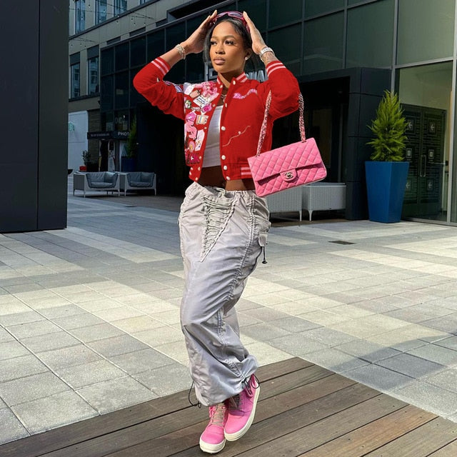 Women's Fashion Embroidered Baseball Jacket - MORCLEY